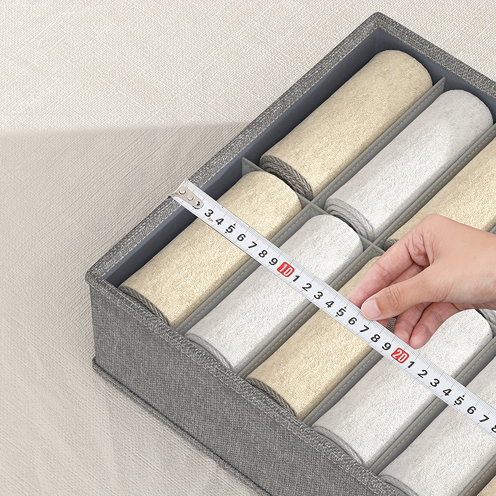 Drawer Organizer for Pants and Leggings with Grids Storage Box for Clothes Underwear Towels