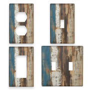 Wood Wall Switch Cover for Rustic Bedroom Decor Brown