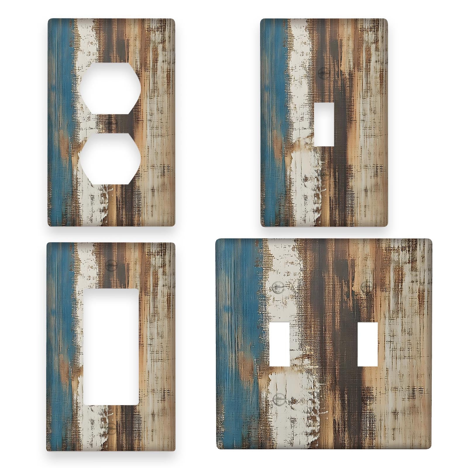 Wood Wall Switch Cover for Rustic Bedroom Decor Brown