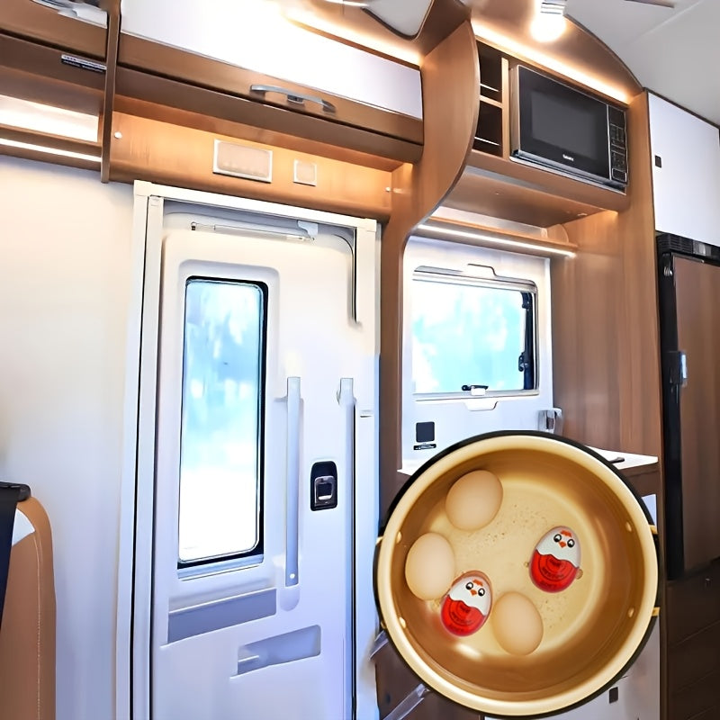 Red and Yellow Color-Changing Egg Timer and Boiled Egg Holder for Soft and Hard Boiled Eggs