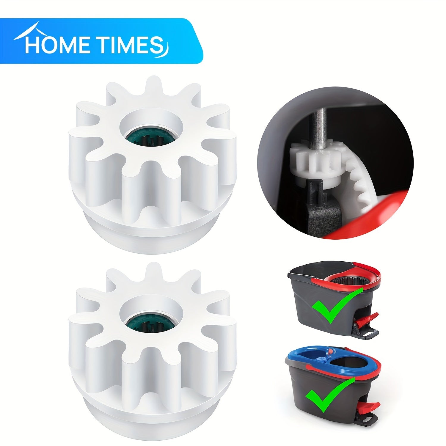 2pcs Broom Rotary Replacement with One-Way Clutch Bearing for Kitchen and Living