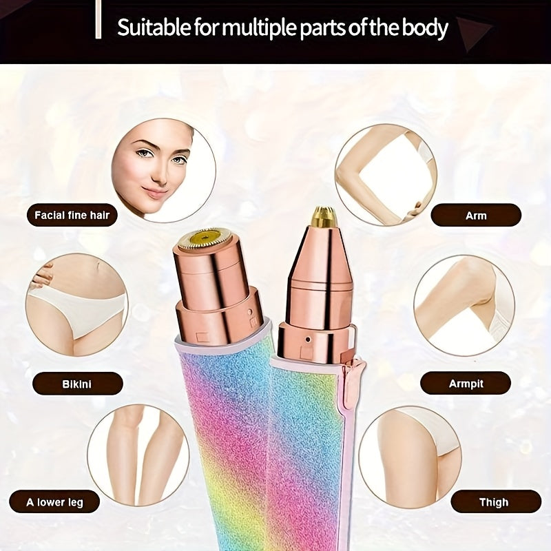 Recortadora eléctrica para mujer 2 en 1, recargable por USB, dispositivo portátil para el cuidado del cuerpo