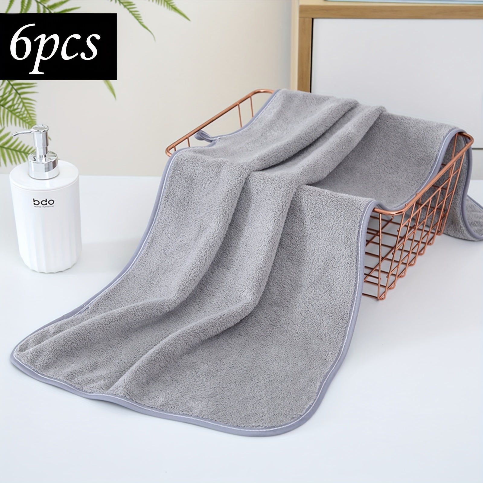 Juego de 6 toallas de mano de microfibra absorbentes, de secado rápido, ligeras, 34.8x74.9cm