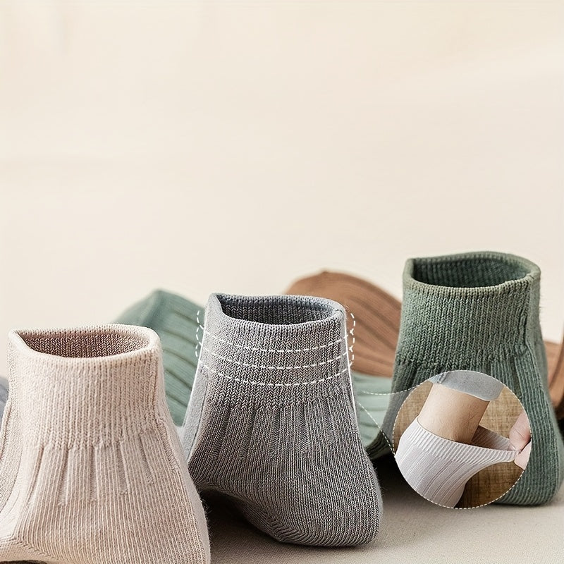 Set de 5 calcetines cortos para hombre, transpirables y que absorben la humedad, de poliéster y spandex, verano