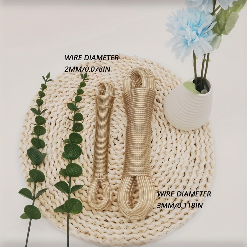 Прочный 20м ПВХ пластиковый стальной провод для сушки одежды на улице - идеально подходит для защиты от солнца и водонепроницаемой сушки одежды, простыней и покрывал на улице