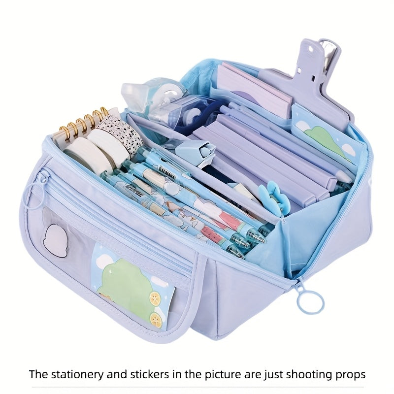 Large Capacity Learning Pencil Case for Boys and Girls with Desktop Organizer and Storage