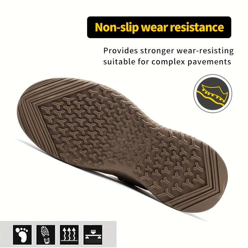 Sanoat xavfsizligi uchun teshilmas tagliklar, sirpanmas, bosilmas va teshilmas xususiyatlarga ega po'lat barmoqli ish botinkalari.