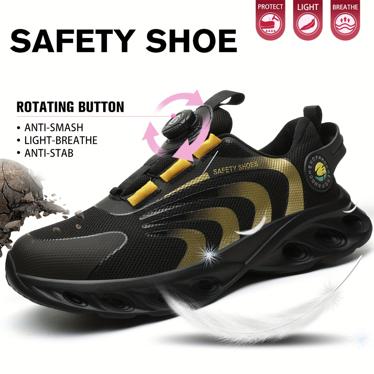 Breathable Anti-Smash Anti-Stab Sports Safety Shoes for Hiking and Daily Use