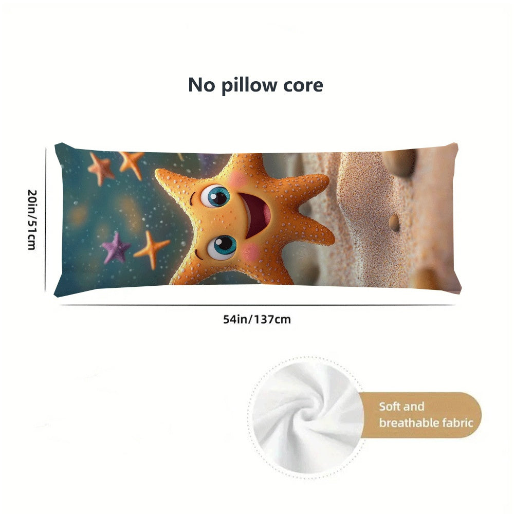 Starfish Pillow Cover 137x51cm Ultra Soft Plush Reusable Lumbar Support Cushion