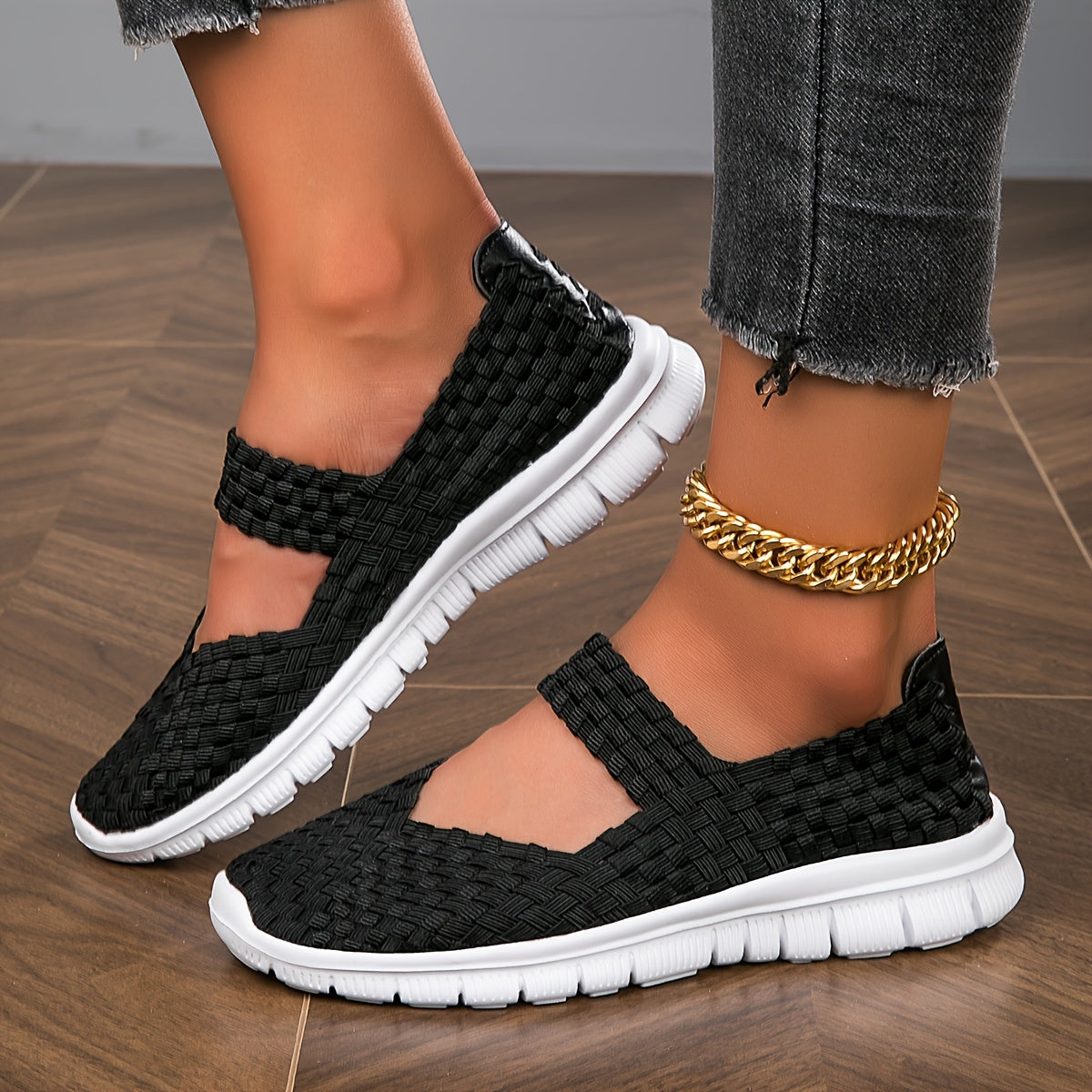 Zapatillas de verano transpirables de tejido para mujer, casuales y sin cordones, rosa multicolor