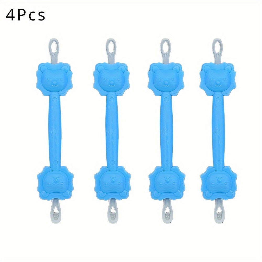 Set of 4 Kids Nasal Care Sticks with Cartoon Lion Design in Orange Pink Purple Blue