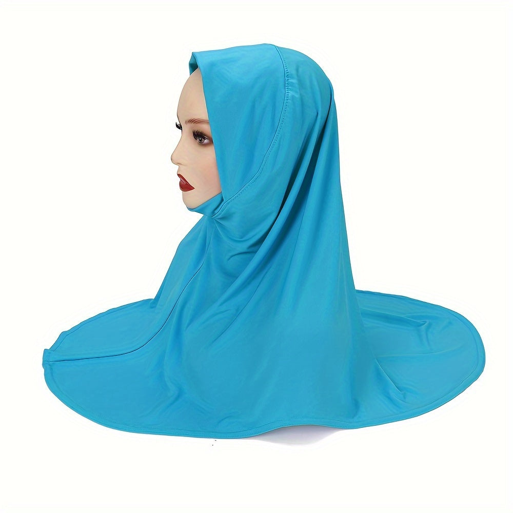 Women's Instant Hijab Solid Color Breathable Polyester for Outdoor Activities