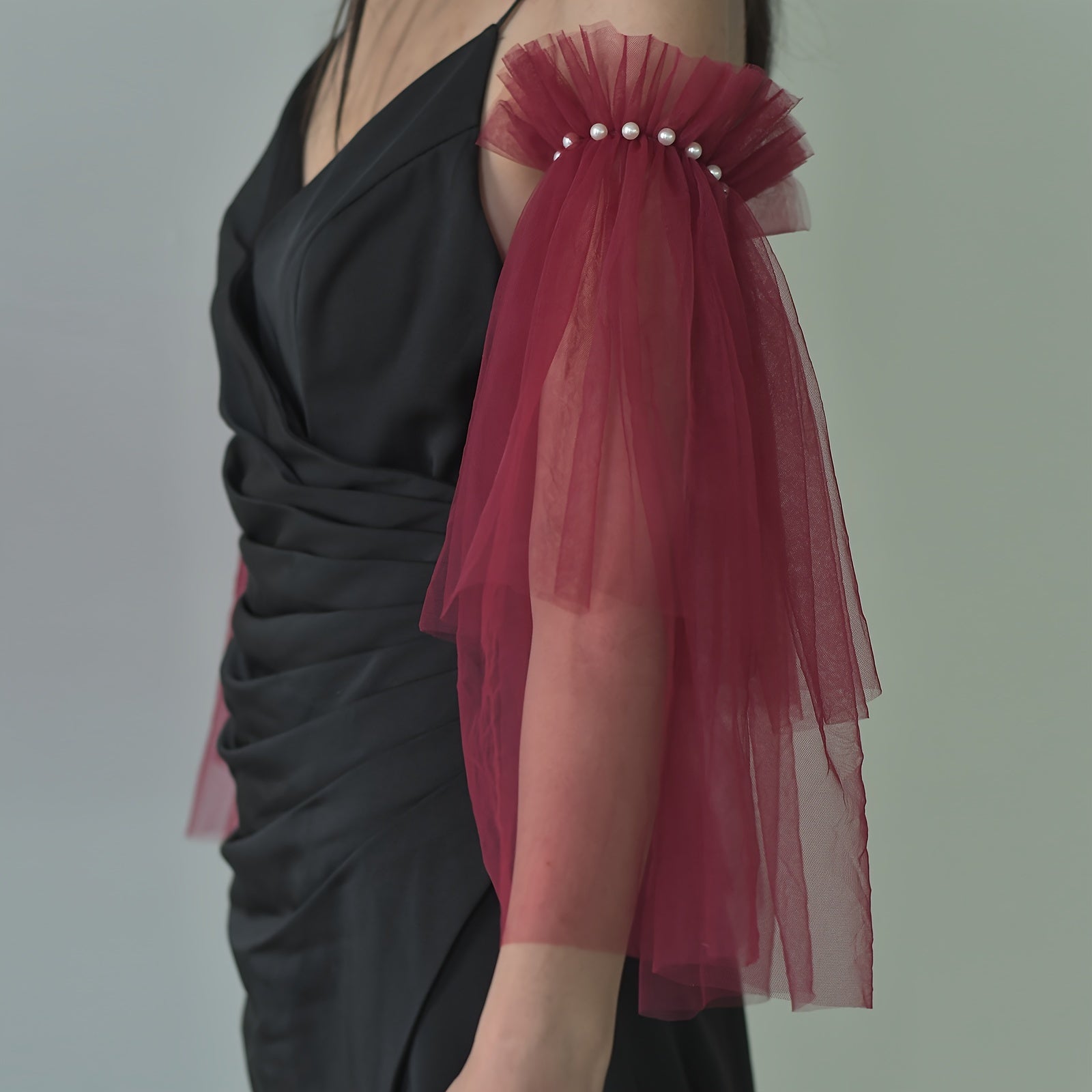 Yuvin Sheer Tulle Qo‘lqoplar Ikki Qavatli Nilon To‘y Aksessuari