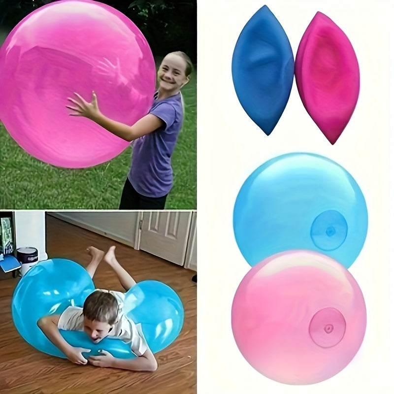 Giant Transparent Bubble Ball Inflatable Toy for Outdoor Play Water Pump Tool Blue 80cm
