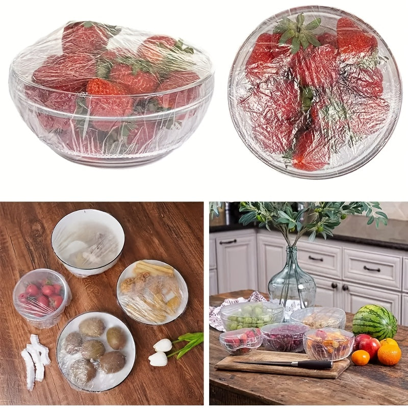 Food Grade PE Fresh-Keeping Bags Set, Disposable Cling Film Wraps for Kitchen