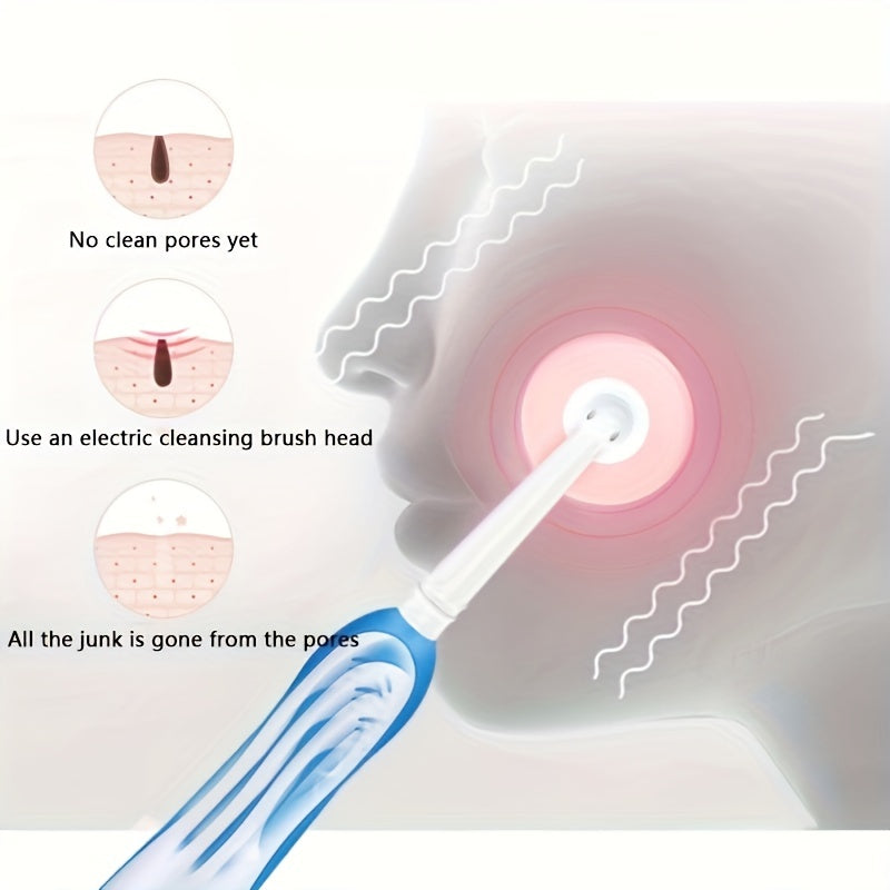 Cabezal de repuesto para cepillo facial de silicona, a prueba de agua, limpieza profunda, azul y blanco