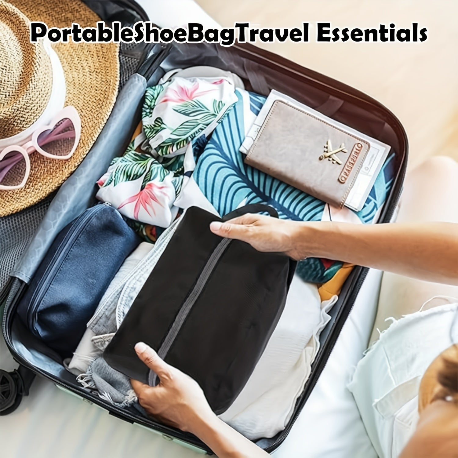 Yozuvli suv o'tkazmaydigan sayohat poyabzal sumkasi sport va sayohat uchun zarur bo'lgan narsalarni, kiyimlarni va kundalik ehtiyojlarni saqlash uchun - Rojdestvo yoki Halloween uchun mukammal sovg'a