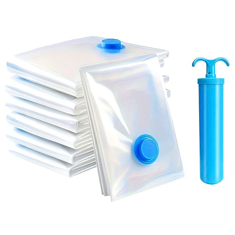 Set of 5 Vacuum Storage Bags with Hand Pump for Clothing and Bedding Space Saver