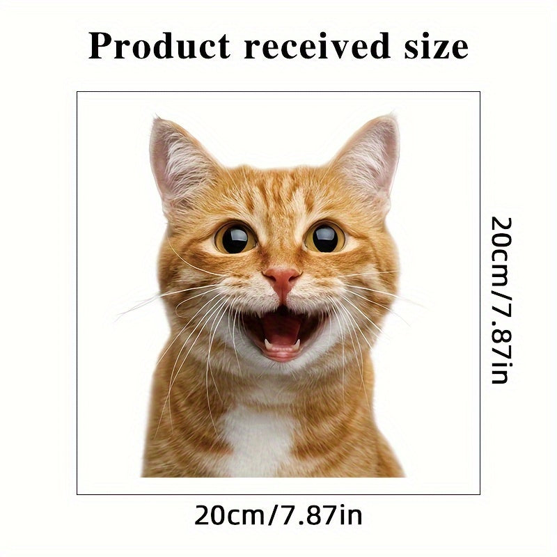 Cute Cat Window Sticker 8Mil PVC Self-Adhesive Decor for Glass Fridge Bathroom