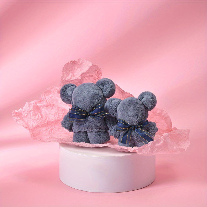 Cute Bear Hand Towel Soft Absorbent Polyester Blend 310gsm Gift for Festivals