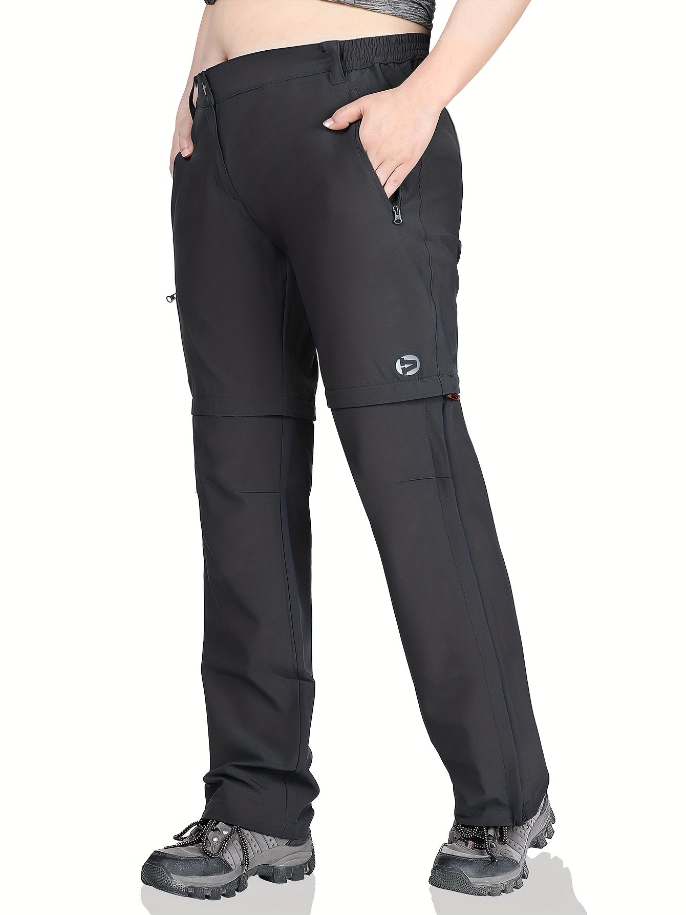 Ayollar uchun tez quriydigan, oson yig‘iladigan va qisilib ketadigan yurish shimlari, olib tashlanadigan oyoqlari bilan, qora, katta