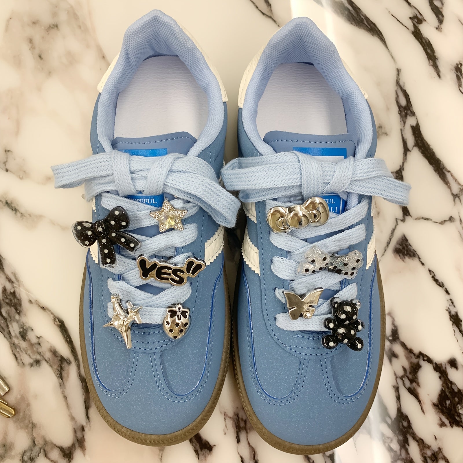 Unisex Plastic Sneaker Lace Clips Set Removable Decorative Charms
