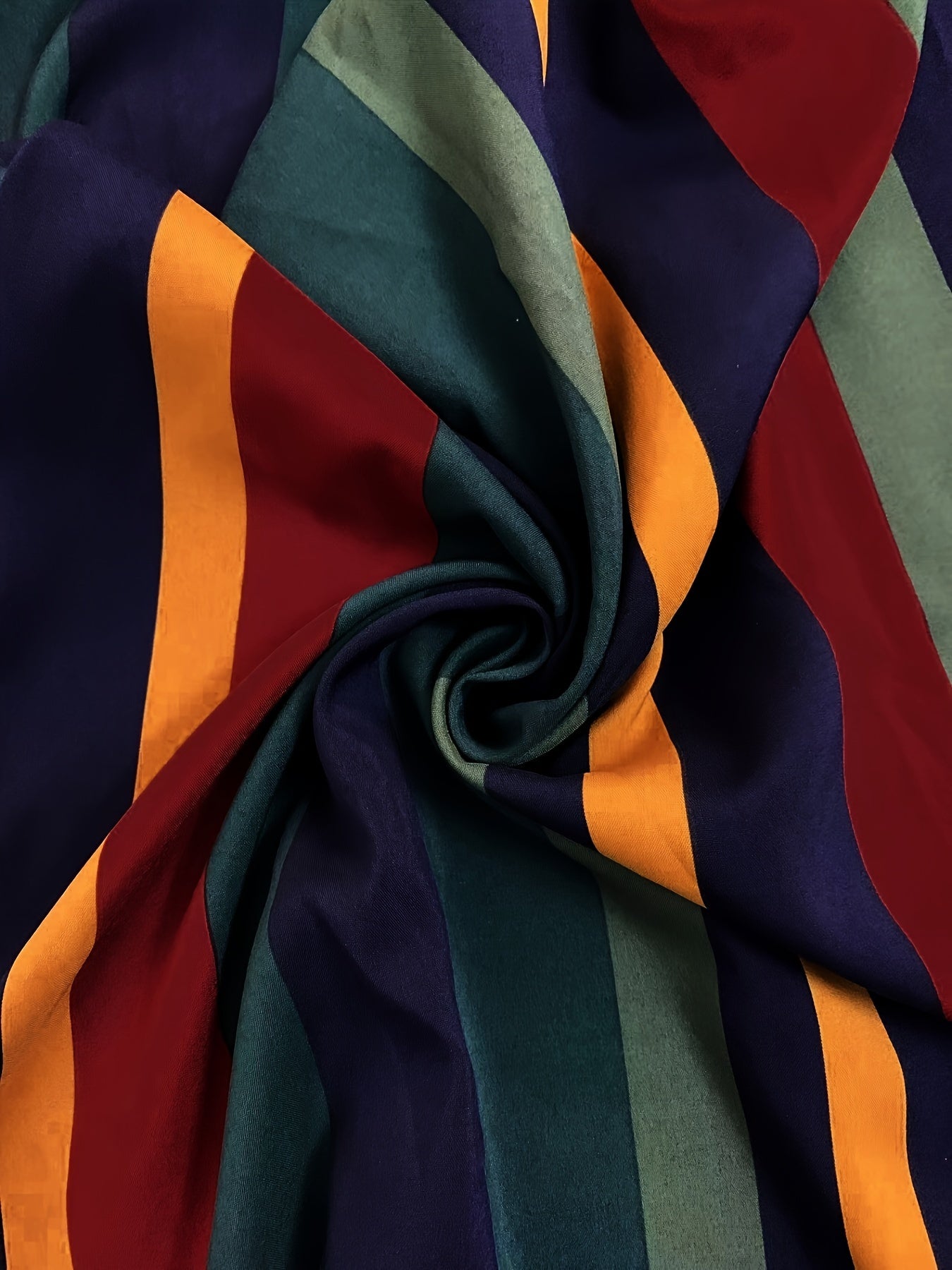 Plus Size Striped Dress with Pockets and Crew Neck for Women