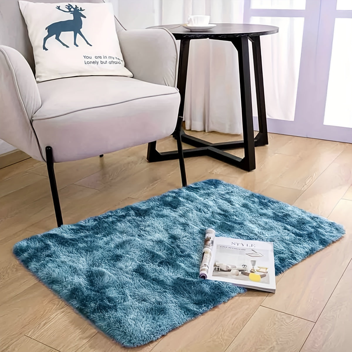 Высококачественный домашний декор: роскошный мягкий ковер из искусственного меха - изготовлен из полиэстера, очень уютный пушистый ковер для гостиной и спальни, нескользящая подошва, сухая чистка, универсальное использование