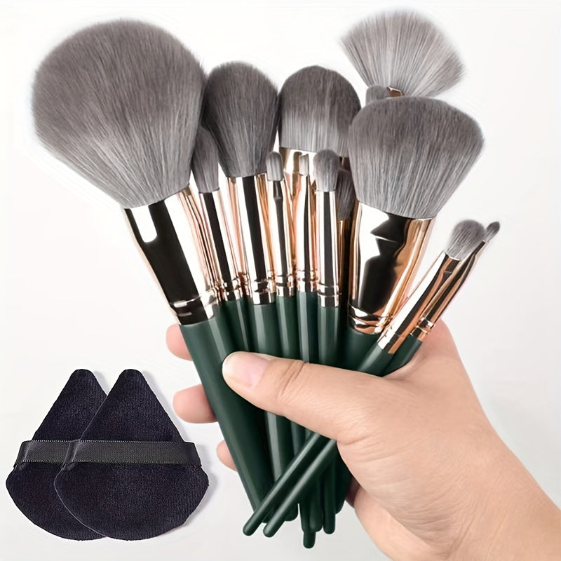 14Pcs Hypoallergenic Makeup Brush Set Nylon Bristles for All Skin Types