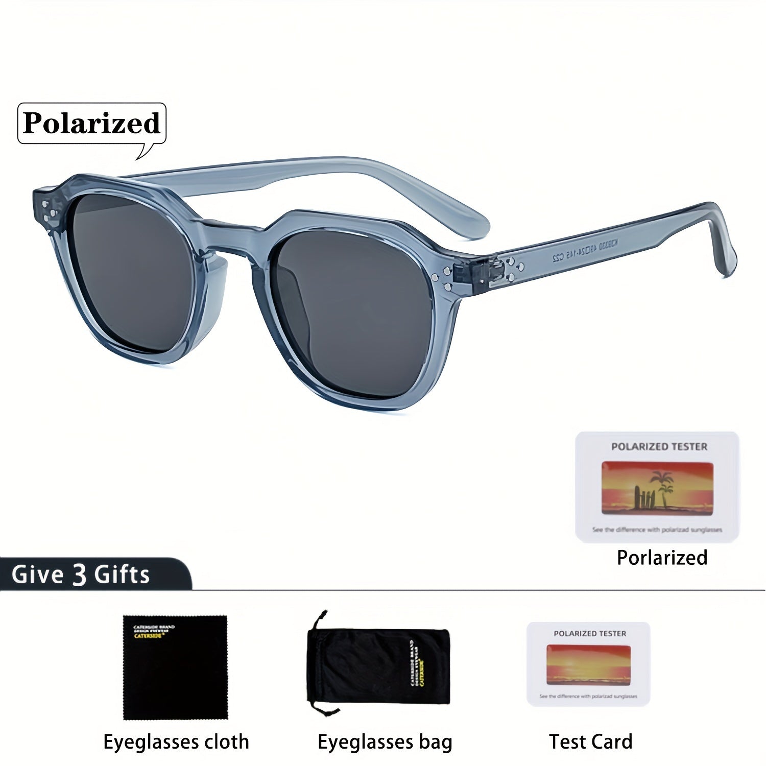 Unisex Round TR90 Frame Sunglasses Polarized for Outdoor Sports Travel and Photos