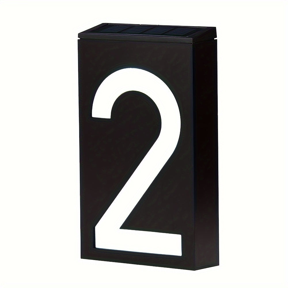 Luz de número de casa solar LED para exteriores, a prueba de agua, señal de dirección, iluminador de pared para jardín y patio