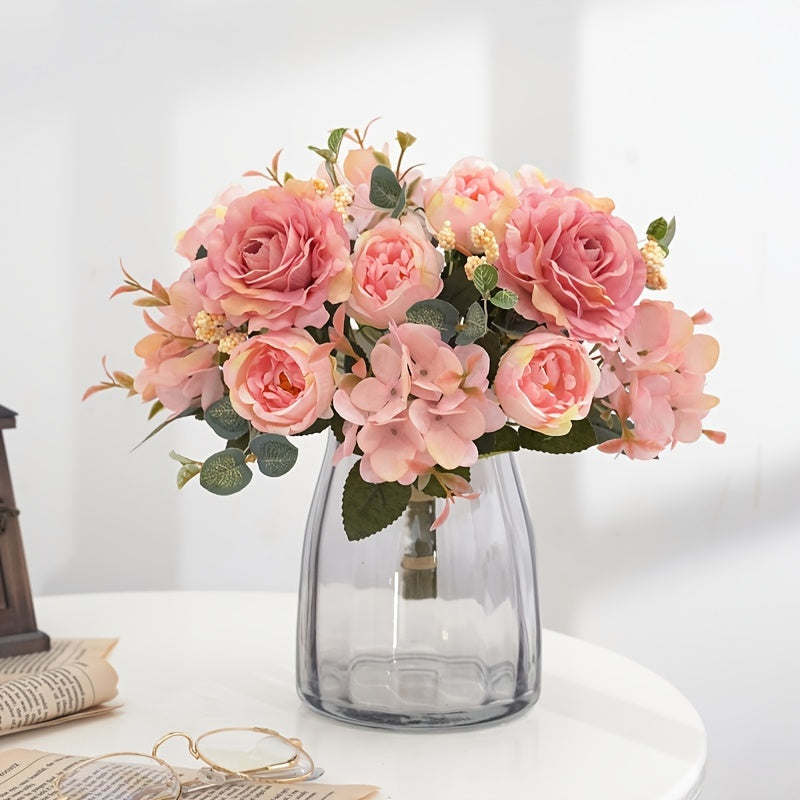 Artificial Flowers with Hibiscus Roses and Peonies for Home Decor Weddings and Gifts