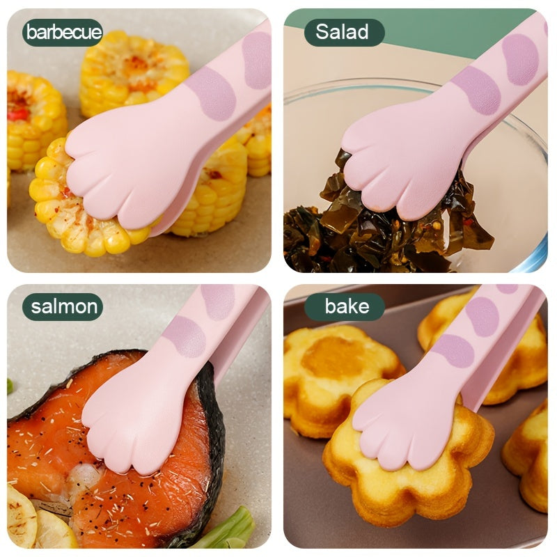 Stainless Steel Cat Paw Shaped Kitchen Tongs for Cooking and Serving