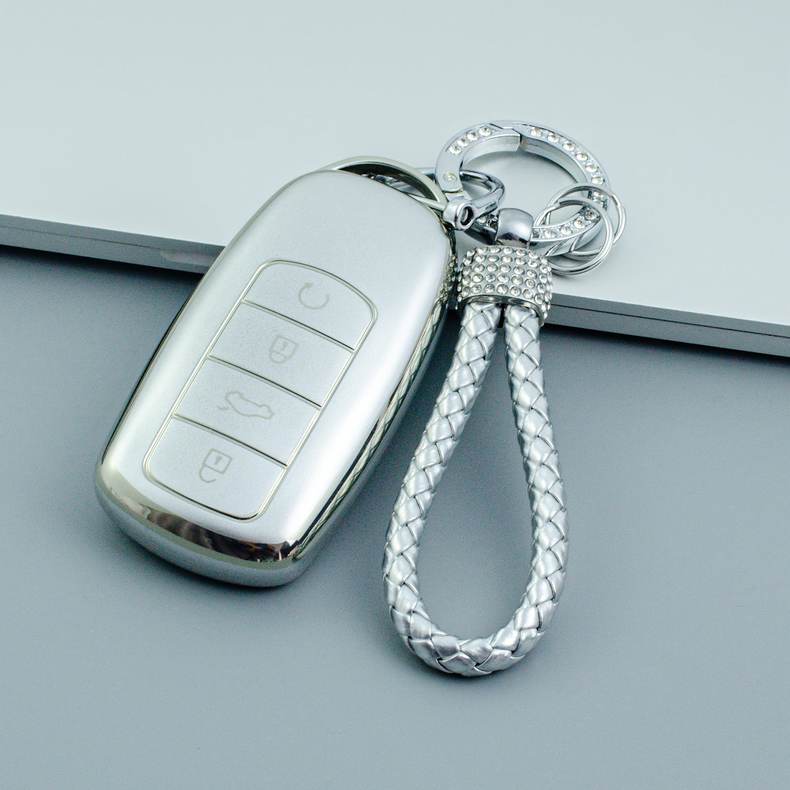 Protective TPU Key Fob Cover with Keychain for Car Remote