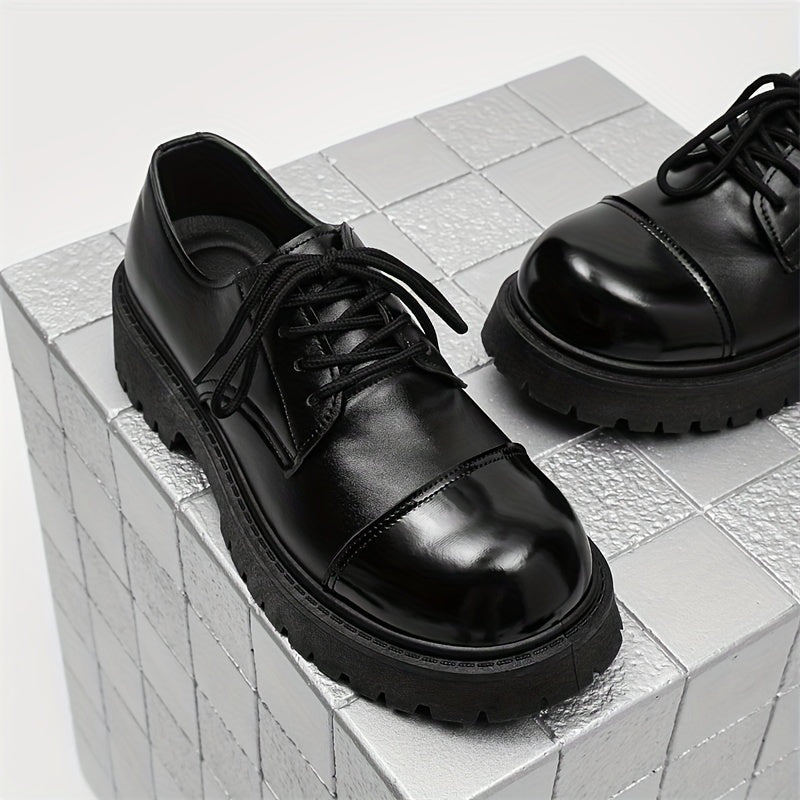 Men's Black Casual Street Style Oxfords Low Top Lace-Up Shoes