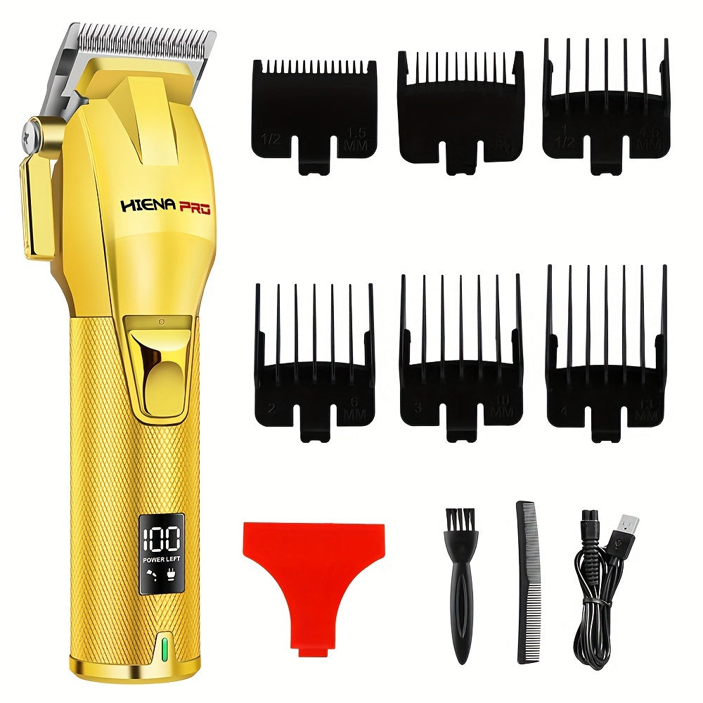 Cortapelos inalámbrico con pantalla LCD, recargable por USB, batería de 2000mAh, kit de cuidado personal