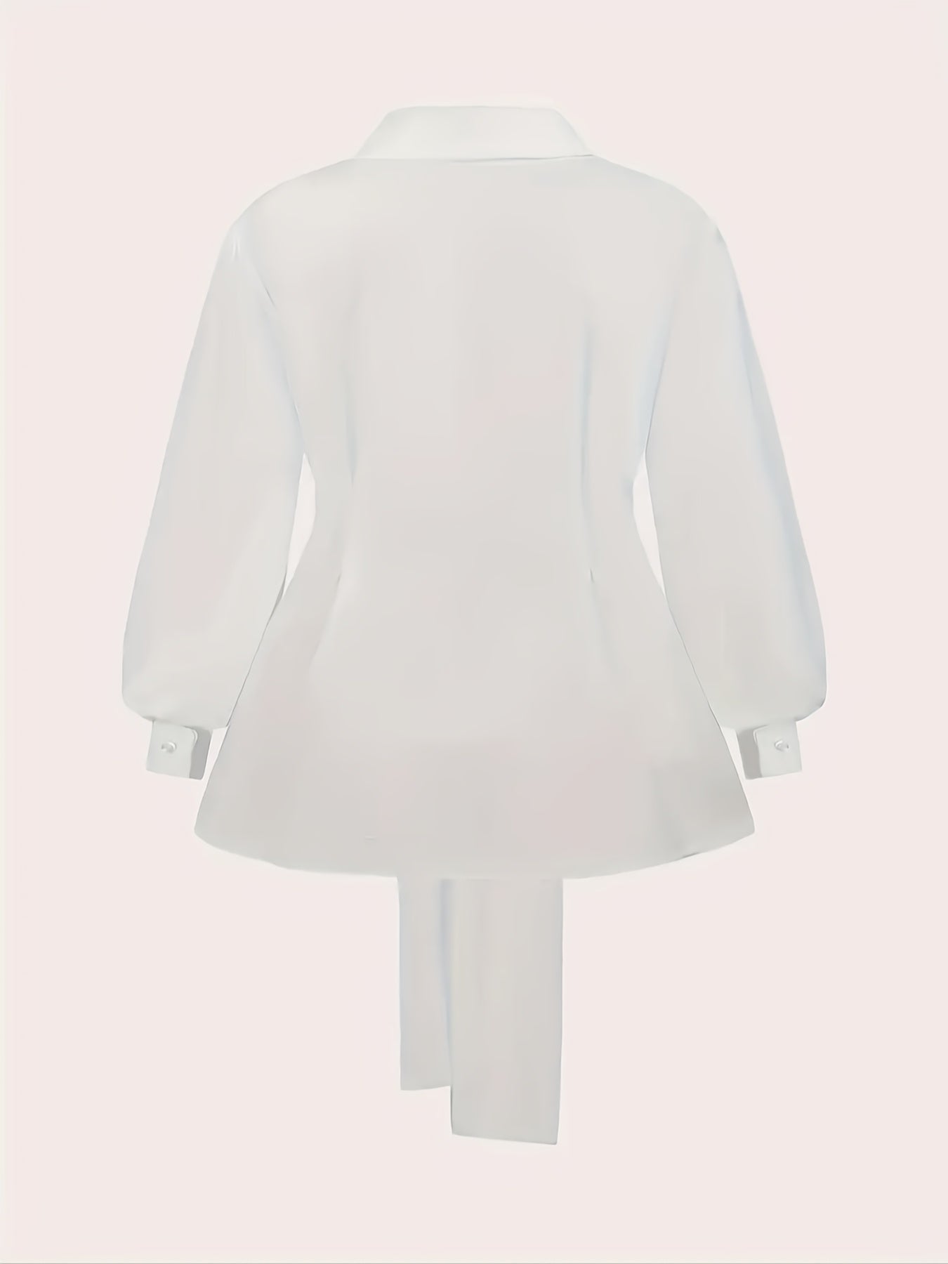 Plus Size Women's Elegant Lapel Blouse Polyester Blend All-Season Woven Shirt