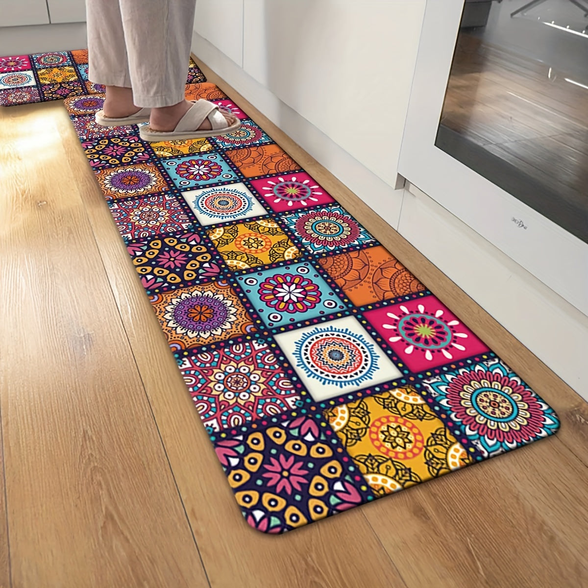 Moroccan-Inspired Non-Slip Area Rug, Soft Durable Washable for Living Room Bedroom Kitchen Bathroom Multiple Sizes