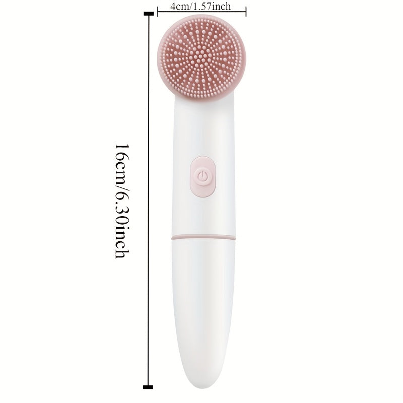 Electric Facial Cleansing and Massaging Brush with Silicone Bristles for Deep Pore Cleaning and Blackhead Removal