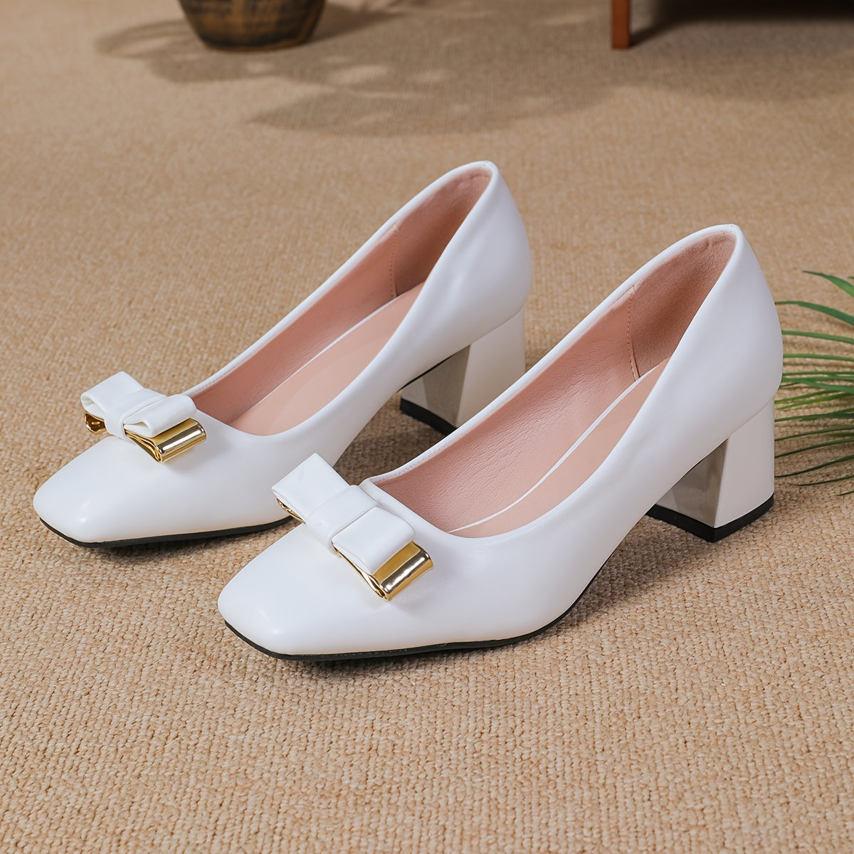 Women's Comfortable Square Toe Shoes for Office and Casual Wear