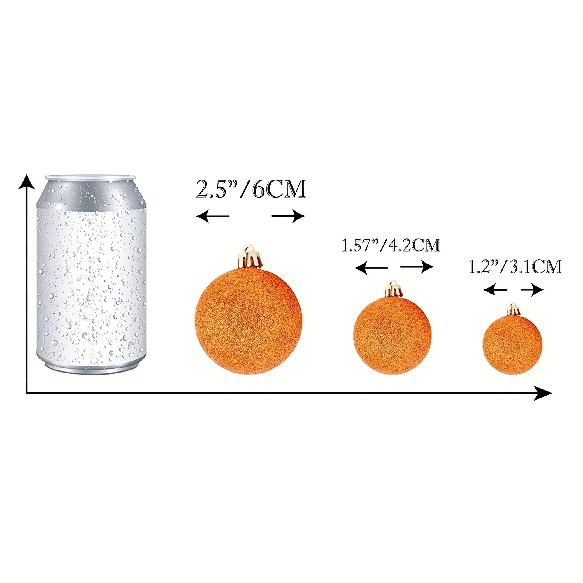 Juego de 24 adornos de árbol de Navidad irrompibles en varios tamaños para decoraciones navideñas