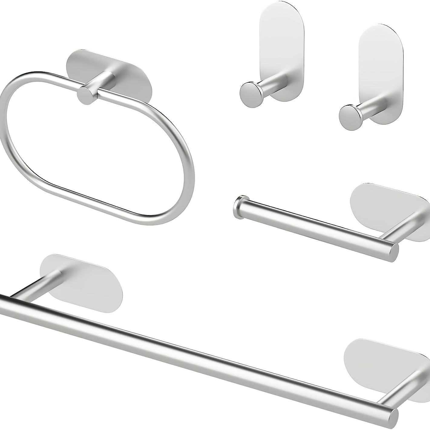 Stainless Steel Bathroom Hardware Set with Golden Accessories No Drilling