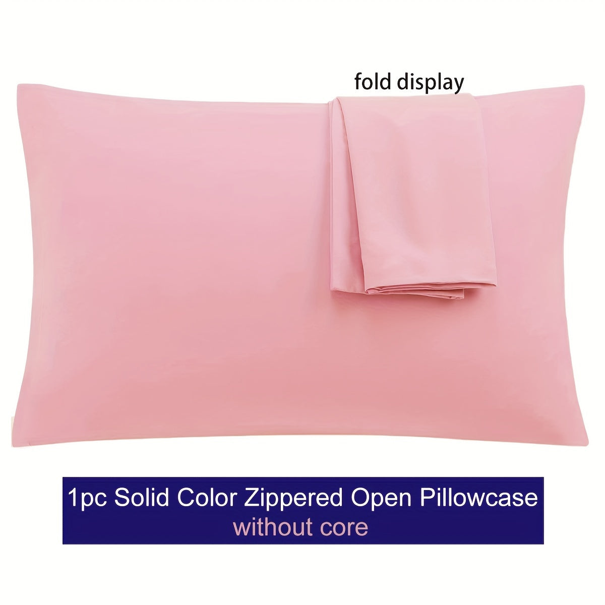 Microfiber Pillowcase with Zipper Closure Solid Color Various Sizes