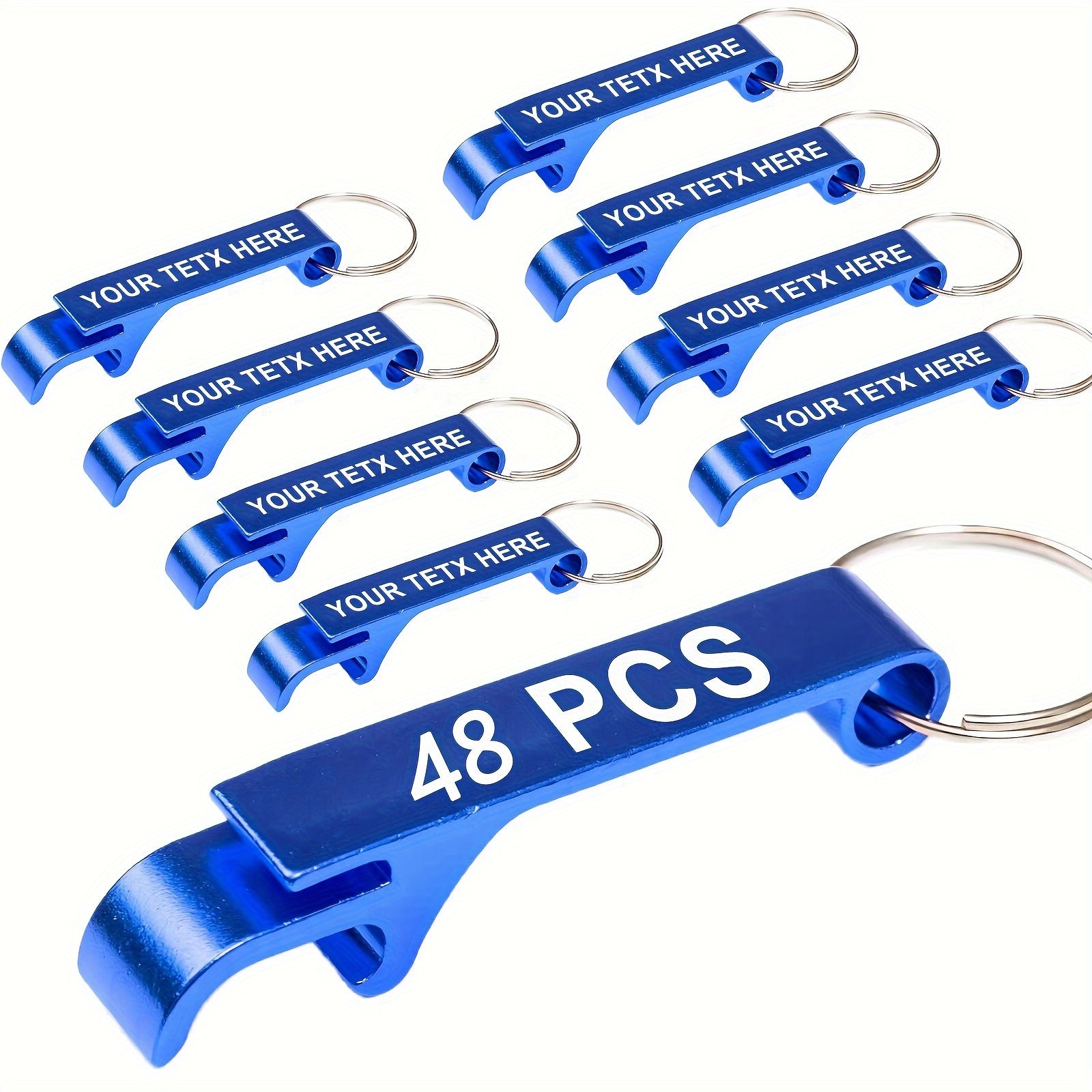 Custom Engraved Bottle Opener Keychains Multi-Color Aluminum for Weddings and Birthdays