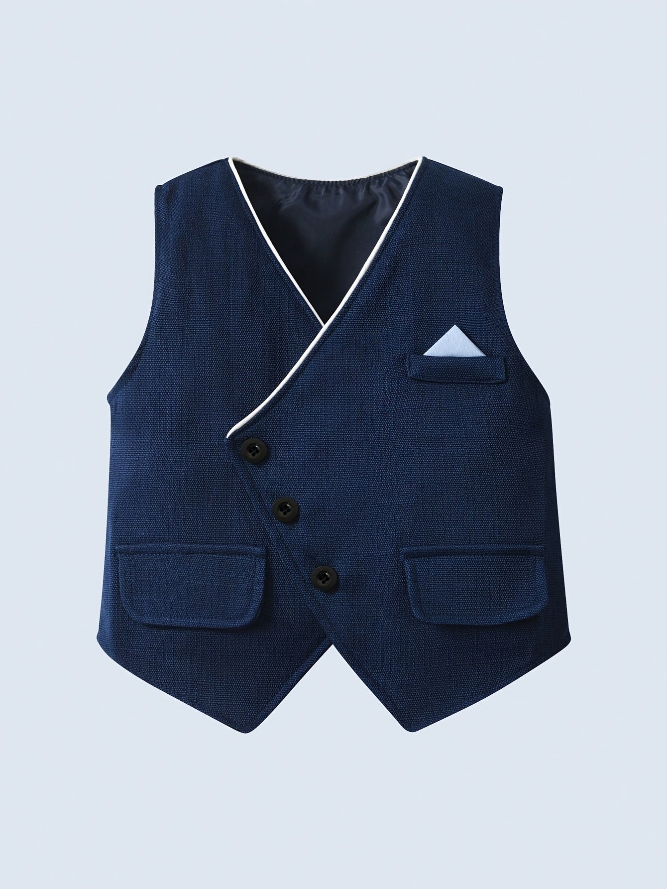 Baby Boy Outfit 3pcs Long Sleeve Shirt Vest Pants Fall Winter Solid Color