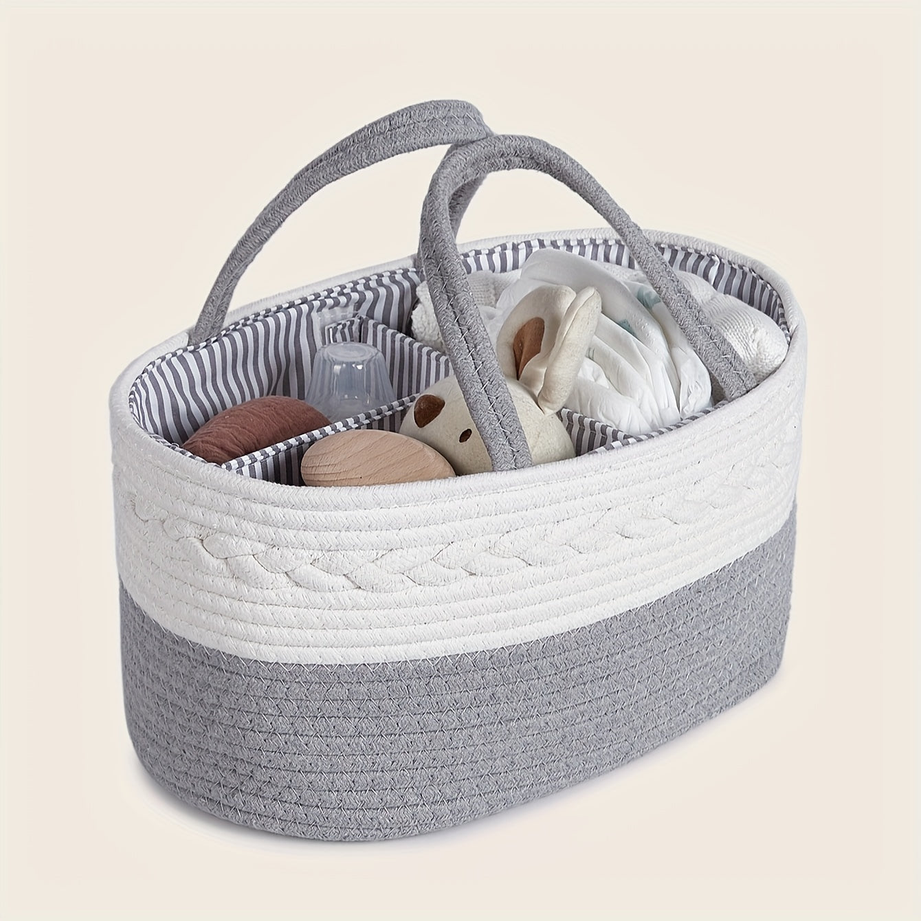 Woven Tote Bag for Moms Large Portable Storage Organizer