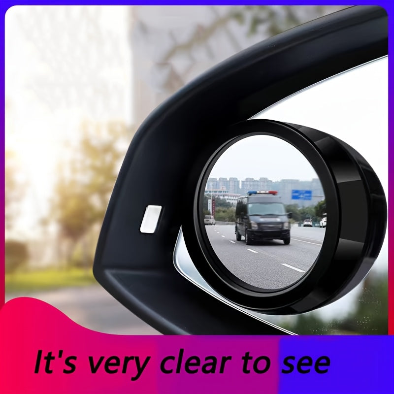 2pcs Adjustable Wide-Angle Round Rearview Mirrors for Vehicles Convex Lens Blind Spot