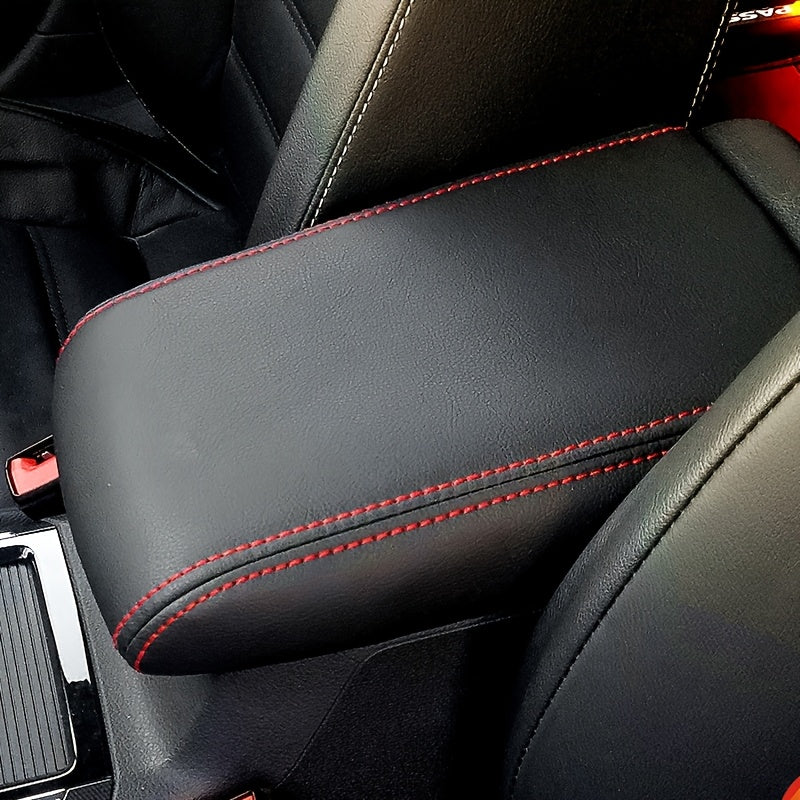Black Microfiber Leather Armrest Cover for VW Golf 6 Center Console Protector