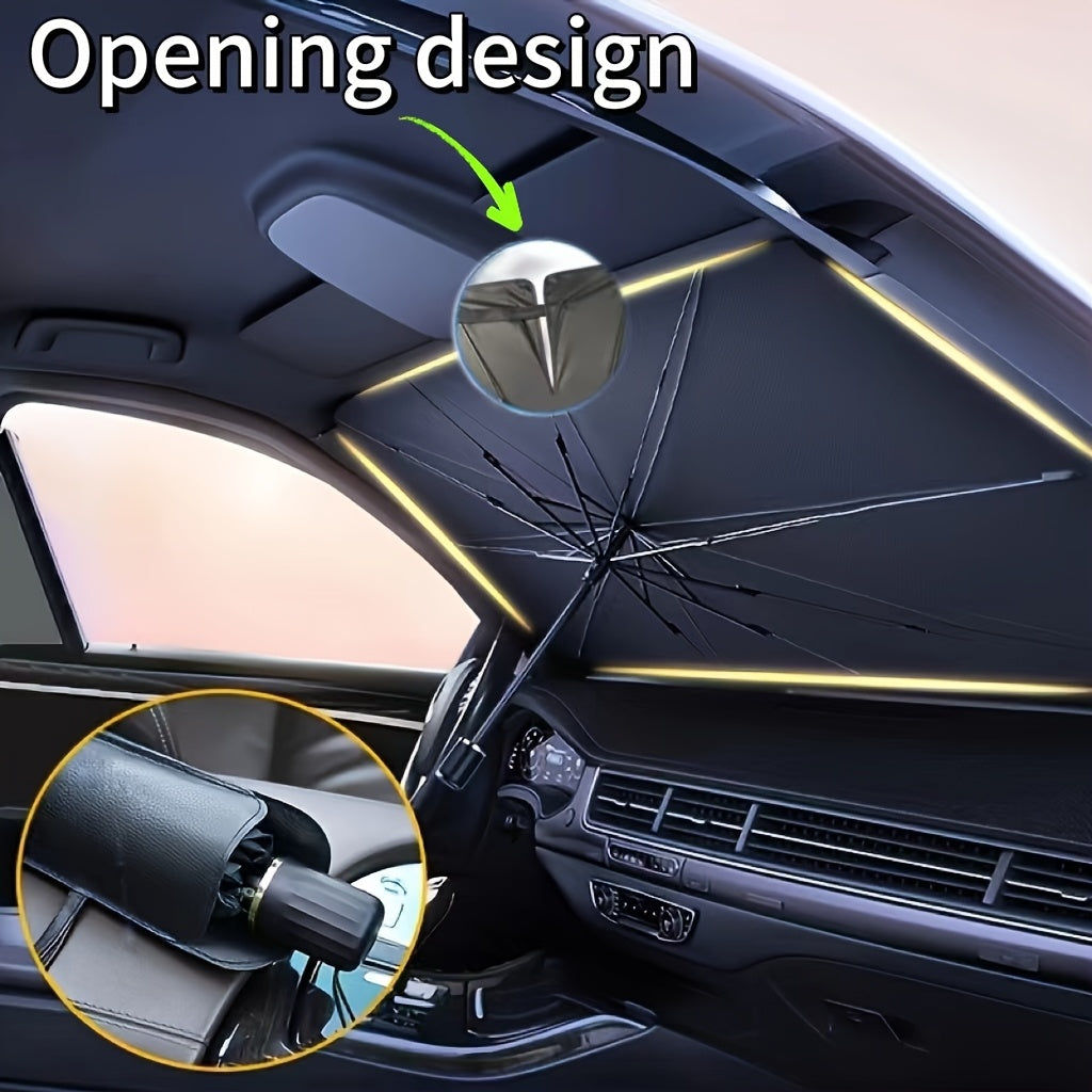 Car Sunshade Portable Windproof Retractable Umbrella Sun Protection