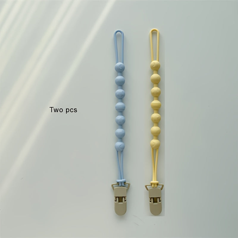 Set of 3 Baby Pacifier Clips Non-Toxic Silicone Gender-Neutral Durable and Long-Lasting